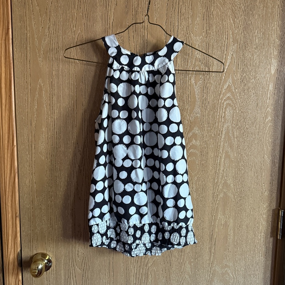 Vintage MICHAEL Michael Kors 100% Silk Polka Dot Sleeveless Halter Top size 4